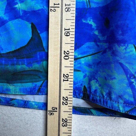 Reel Legends Fish Blue Swim Boardshorts Retro Causal Beach Size 44 - Picture 9 of 12